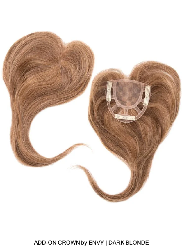 Human - hair wig with a wavy texture for a beachy and relaxed lookAdd-On Crown Human Hair / HF Synthetic Blend Topper