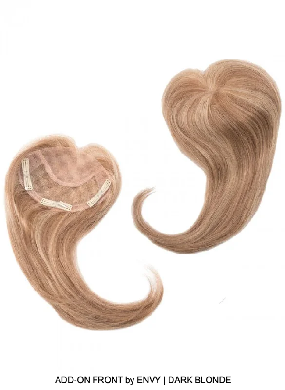 Indian - human - hair wig with a natural - looking shineAdd-On Front Human Hair / HF Synthetic Blend Topper