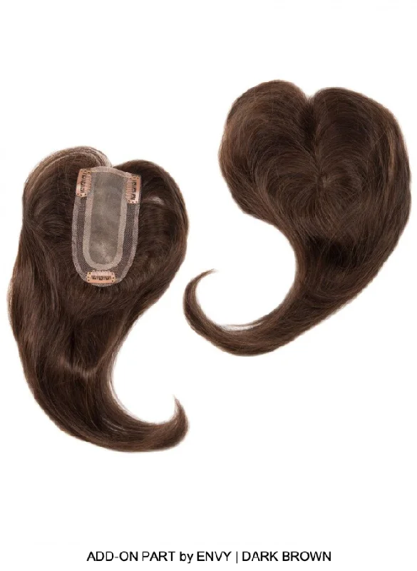 Peruvian - human - hair wig with a soft and manageable feelAdd-On Part Human Hair / HF Synthetic Blend Topper