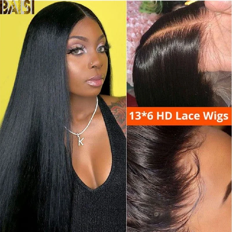 Lace wig with a honey - blonde color for a warm and sunny appearanceBAISI 13x6 HD Frontal Lace Wig