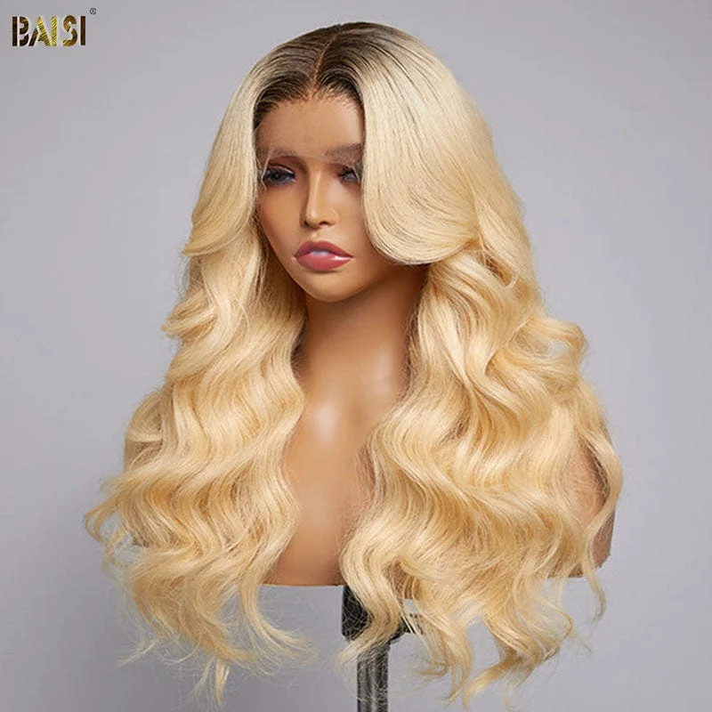 Lace wig with a 13x4 lace frontal for a wide - parting areaBAISI Color 1B Blonde #613 Body Wave Top Quality Customized Wig