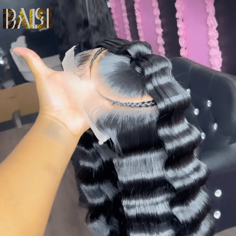 Lace wig with a side - swept bang for a sophisticated lookBAISI Cute Loose Wave Lace Wig