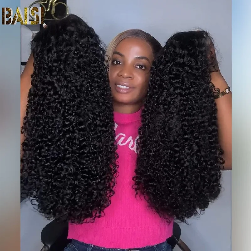 Adjustable - cap lace wig for a comfortable fitBAISI Double Drawn Curly Lace Wig