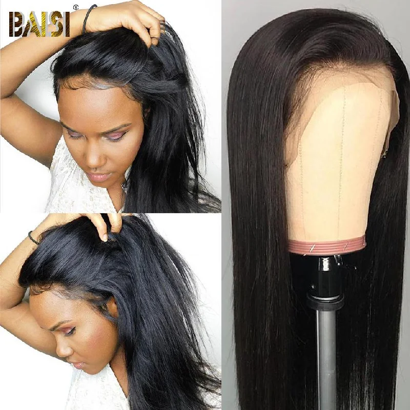 Adjustable - cap lace wig for a comfortable fitBAISI 12A Bleached Knots Straight Lace Wig