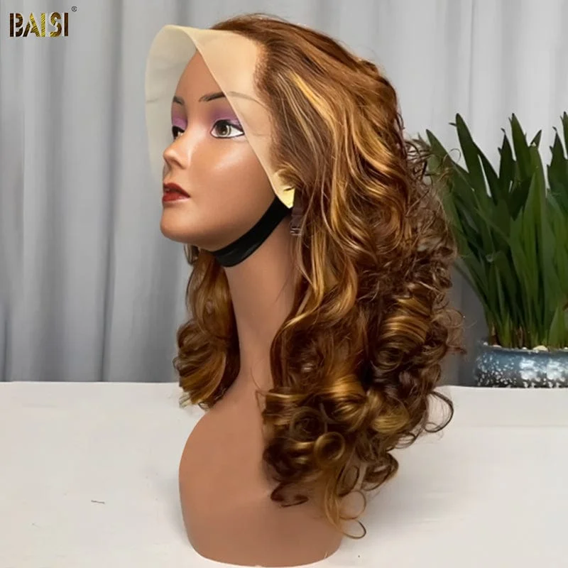 Lace wig with a natural - looking root for a more realistic lookBAISI  Spring Piano Egg Curl Lace Wig