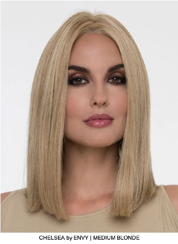 Virgin - human - hair wig with a natural - looking texture for a luxurious feelChelsea Human Hair / HF Synthetic Blend Lace Front Wig (Mono Top)