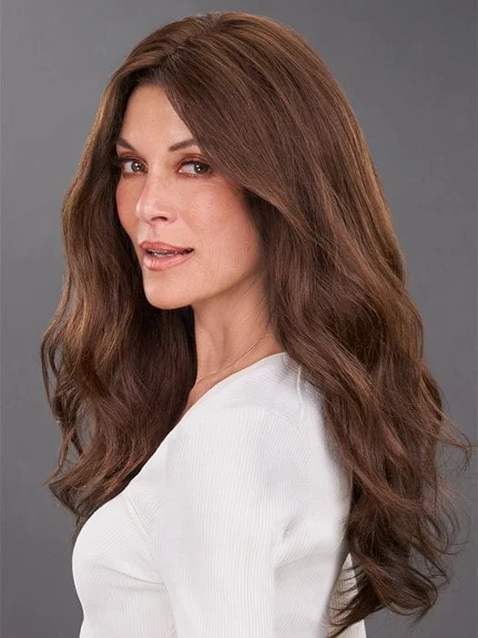 Human - hair wig with a straight texture for a sleek and minimalist lookeasiPart T 18" | Remy Human Hair Topper (Mono Top)