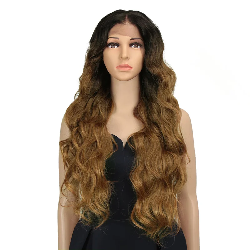 Adjustable - cap lace wig for a comfortable fitEasy 360 Synthetic Lace Front 13*6 Lace Frontal 28 Inch Long Wavy Wig | MYSTER