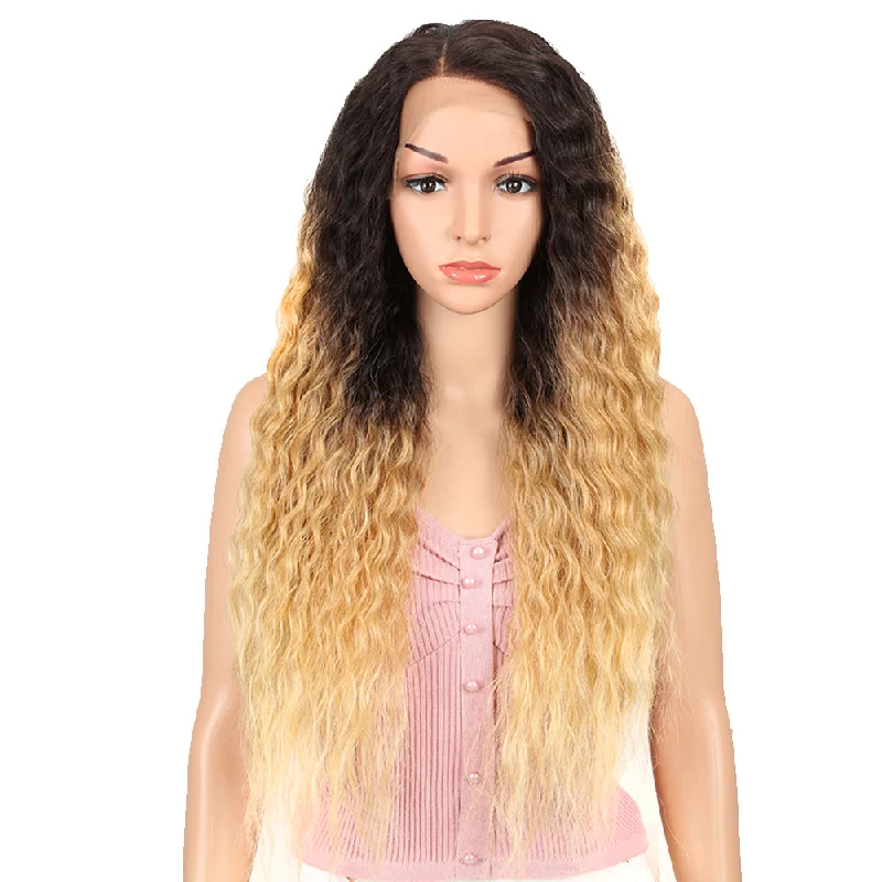 Lace wig with a silk - base cap for a comfortable and smooth feelNOBLE Easy 360 Synthetic Lace Front Wig | 29 Inch Curly Wave | Ombre Color | Aurora