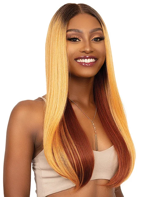 Synthetic lace wig with a heat - resistant formulaJanet Collection 100% Human Hair Prime Unimix HD 360 with 13X6 Frontal Part Glueless APIA Lace Wig