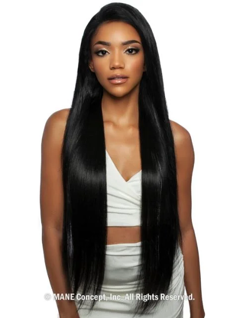 Lace wig in a chocolate - brown color for a rich and warm appearanceMane Concept 100% Unprocessed Human Hair Trill Glueless HD Whole Lace Wig - STRAIGHT 24"-32"(TRH410424-32)