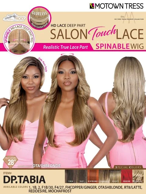 Lace wig with a curly texture for a bold and stylish choiceMotown Tress Salon Touch Glueless HD Lace Deep Part Lace Wig - DP.TABIA