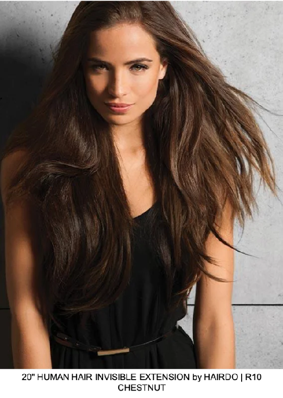 Human - hair wig with a pre - plucked hairline for a more natural look20" Human Hair Invisible Extension (1 pc)