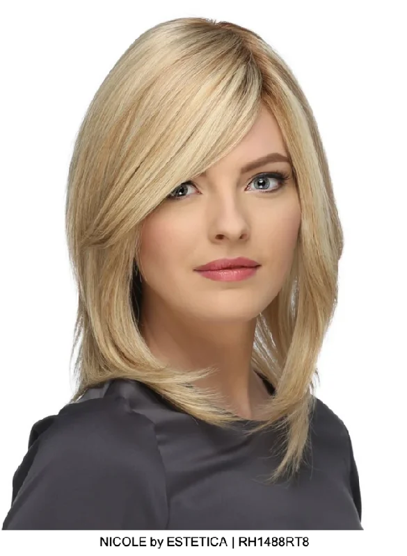 Indian - human - hair wig with a natural - looking shineNicole Remy Human Hair Lace Front Wig (Mono Top)