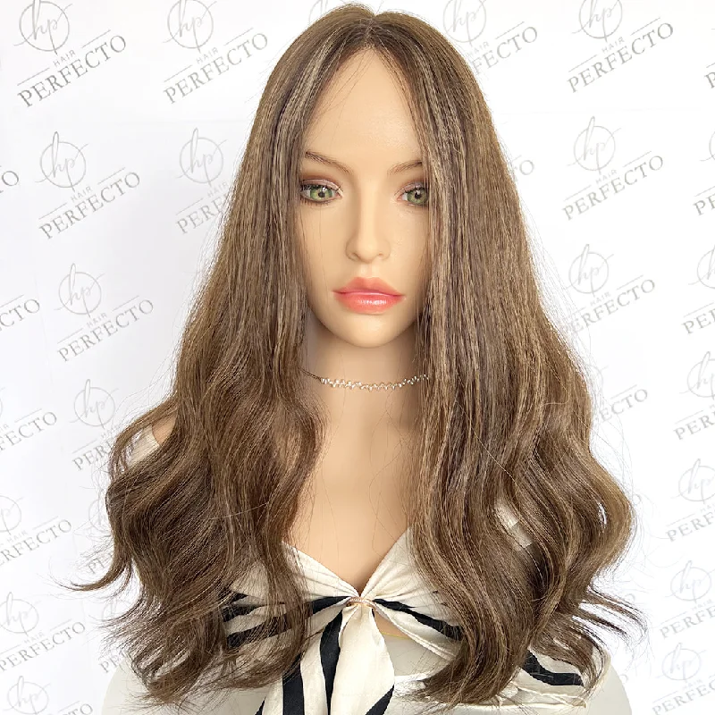 Human - hair lace wig for a luxurious and natural feelPremium Top Lace Ash Brown Virgin Human Hair Wigs -LuxeAsh