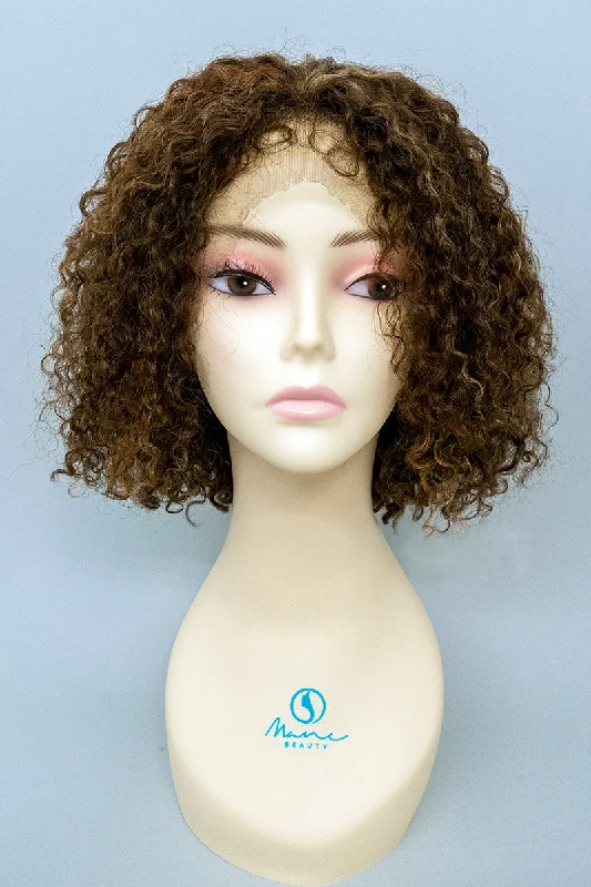 Lace wig with a side - swept bang for a sophisticated lookRemy Agape | 100% Human Hair Curly Lace Front Wig