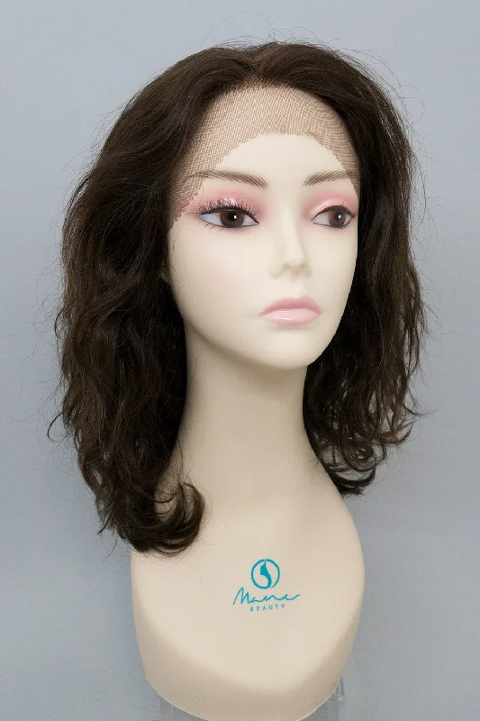 Lace wig with a 13x4 lace frontal for a wide - parting areaRemy Jody | 100% Human Hair Lace Front Wig Wavy