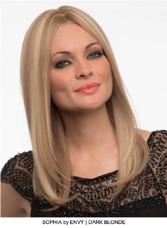 Human - hair wig with a side - part for a more flattering appearanceSophia Human Hair Lace Front Wig (Hand-Tied)