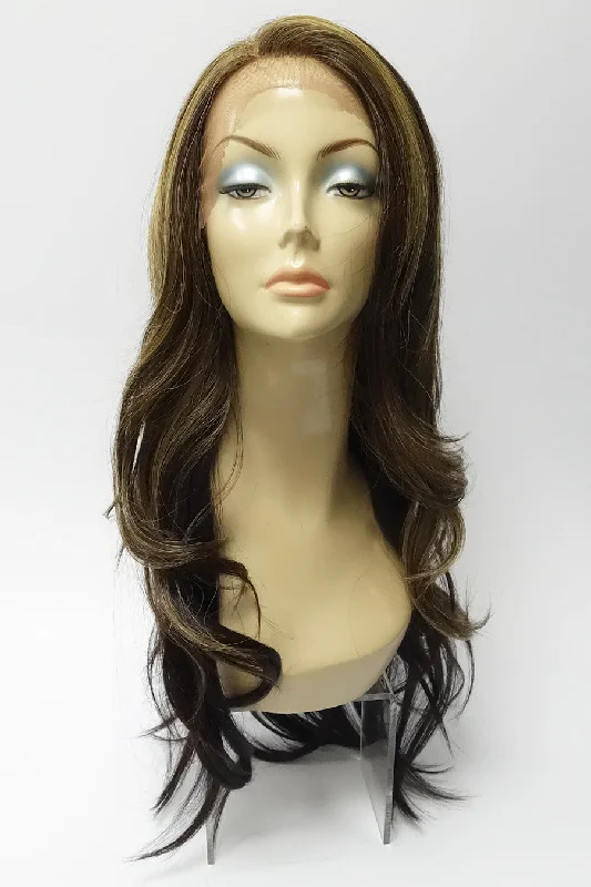 Lace wig with a pre - plucked hairline for a more natural lookSP-SHARON | Synthetic Hand-Tied Lace Front Wig