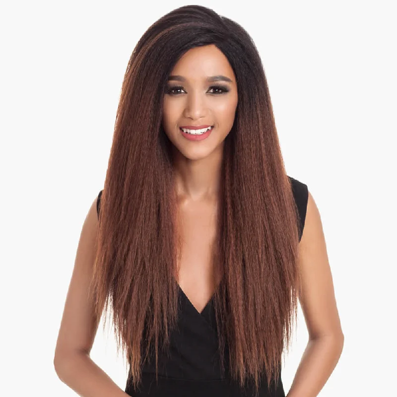 Lace wig with a honey - blonde color for a warm and sunny appearance13*4 Lace Front Yaki Straight 26 Inch Long Wig丨TT1B/30 Yaki