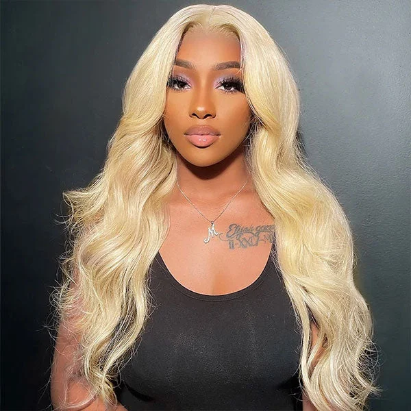 Colored wig with a side - swept bang for a sophisticated lookMslynn 613 Blonde Wig Body Wave 4X4 Lace Closure Wig Transparent Lace Wig