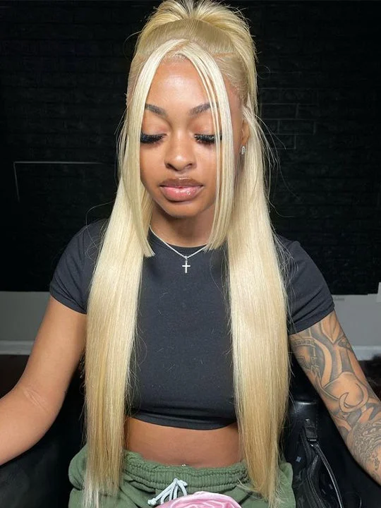 Colored wig with a silk - base cap for a comfortable and smooth feel613 Blonde Hair Wig 360 HD Lace Frontal Human Hair Wigs Brazilian Straight Hair