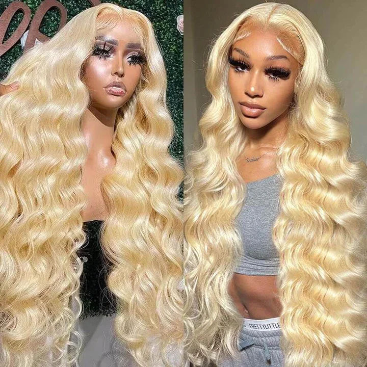 Colored wig with a pre - bleached knot for a natural - looking scalpHairsmarket Blonde Human Hair Wigs Glueless Wigs 613 Honey Blonde Body Wave Wig 13x4 HD Lace Front Wigs Barbie Hair Style 30 Inch 180% Density