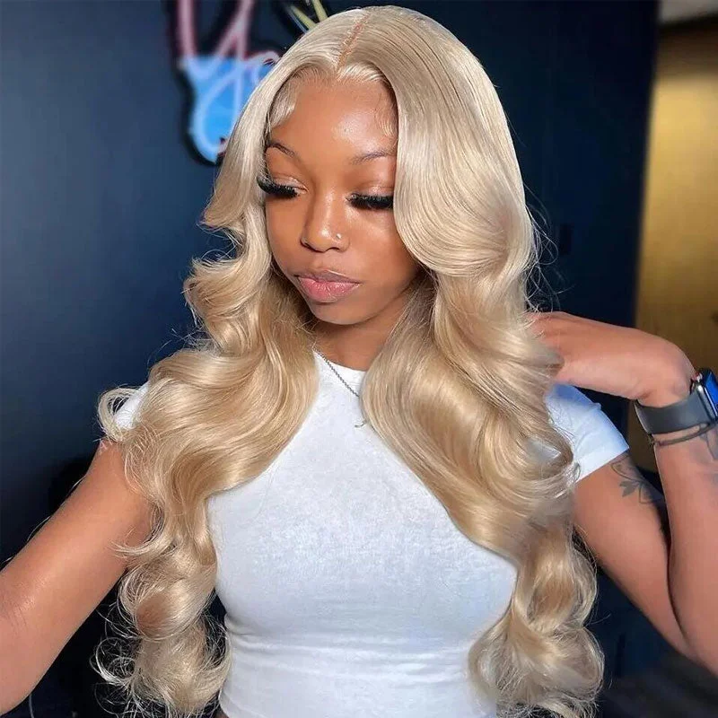 Colored wig with a straight texture for a sleek and minimalist lookAsh Blonde 13x6 Lace Front Wig Human Hair Straight Body Wave Lace Wigs