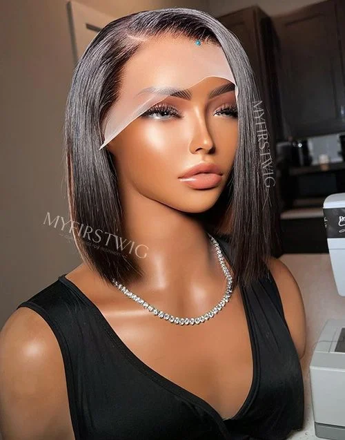 Adjustable - cap colored wig for a comfortable fitDainty Secrets - Malaysian Hair Ombre Bob Lace Front Wig - DTS002