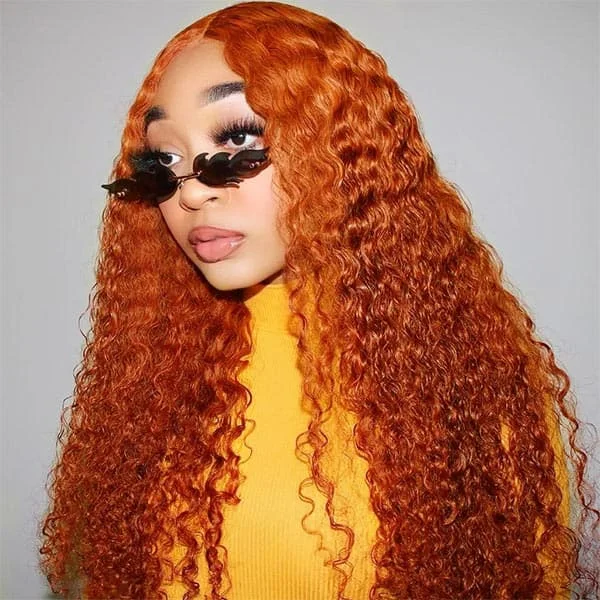 Colored wig with a side - swept bang for a sophisticated lookMslynn Orange Ginger Wig Water Wave13X4 Lace Front Wig Colored Human Hair Wigs