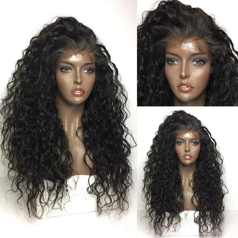 Human - hair wig with a side - swept bang for a sophisticated look10A Grade Glueless Full Lace Wigs 100% Virgin Hair (Curly)