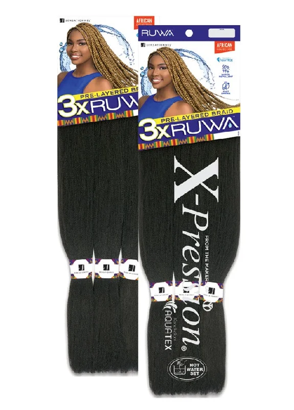 Kinky braided wigs with a tight curl pattern for authenticity3x Ruwa Pre Stretched Braiding Hair 24"