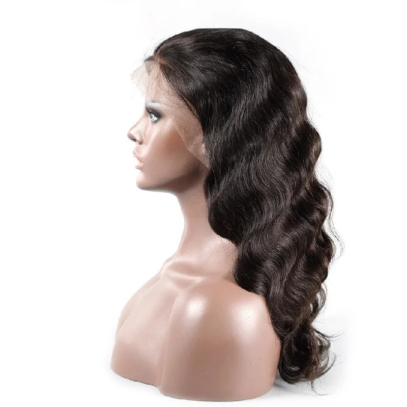 Human - hair wig with a middle - part for a classic and elegant style8A Grade Lace Front Wigs 100% Virgin Hair Body Wave