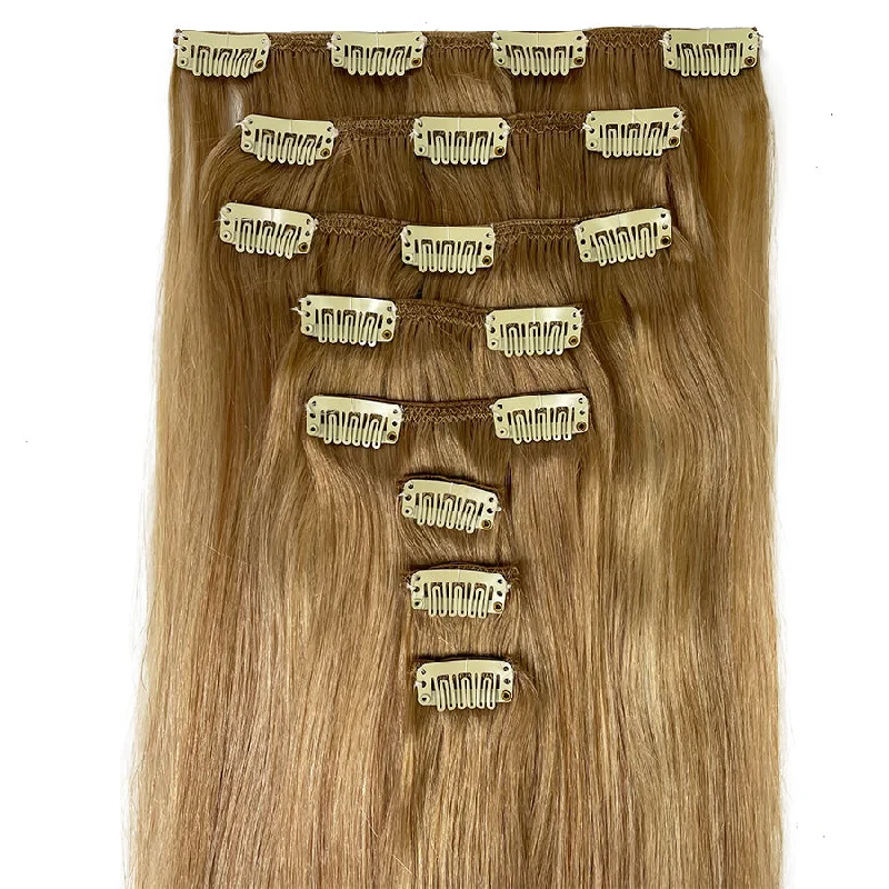 Human hair braided wigs for a luxurious feel8A Straight Clip-In Human Hair Extension Color T#18-P#18/60