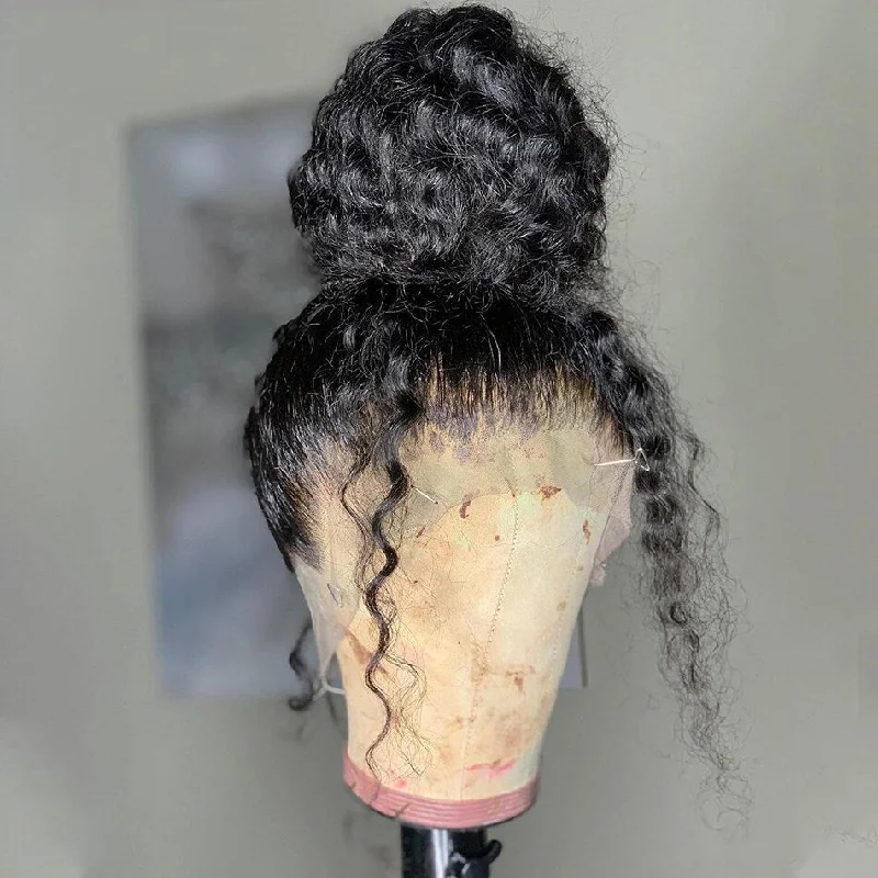 Lace wig with a side - part for a more flattering lookAmber | PREPLUCKED VIRGIN HUMAN HAIR 360 LACE WIG | Deep Wave