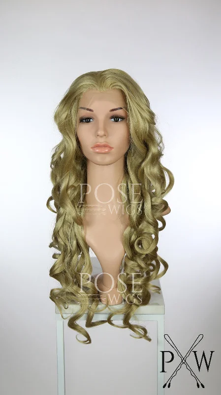 Lace wig with a pre - bleached knot for a natural - looking scalpAva Honey Blonde - Natural Plus Series