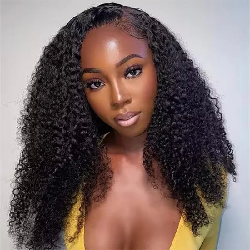 Lace wig with a curly texture for a bold and stylish choiceBella| Preplucked Virgin Human Hair 360 Lace Wig | Kinky Curly