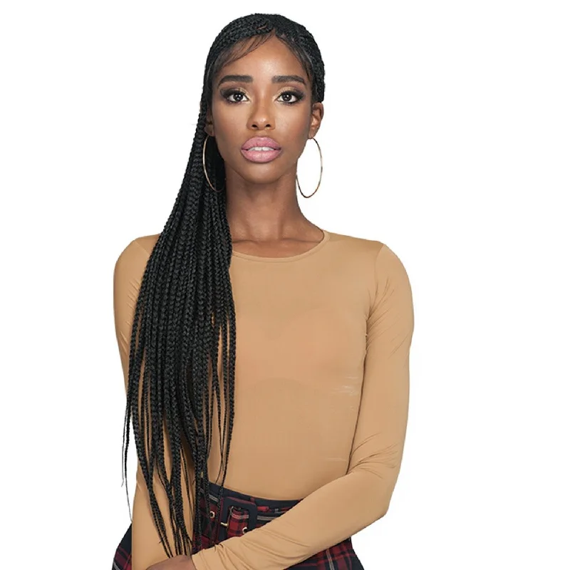 Lace wig with a 200 - density for a full and thick appearanceBobbi Boss Synthetic Insta-Braid Braided Lace Front Wig – MLF511 Simone