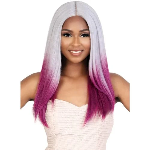 Lace wig with a side - swept bang for a sophisticated lookCLS.Tres22 Salon Touch Synthetic Lace Part Wig By Motown Tress