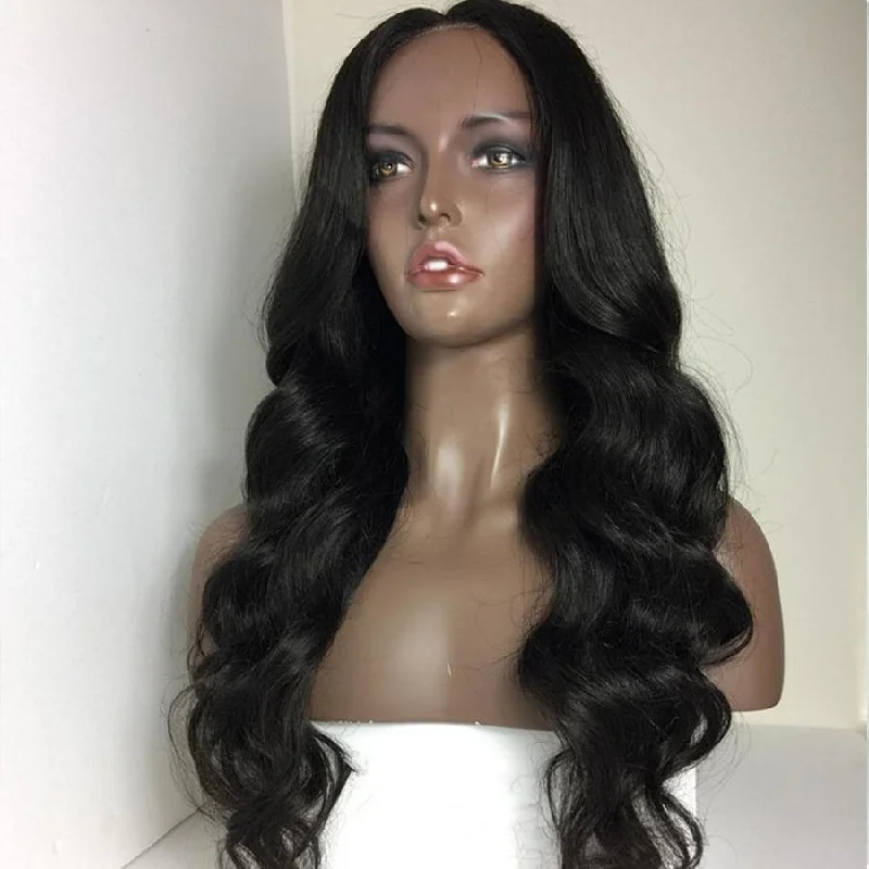 Human - hair wig with a pre - plucked hairline for a more natural look10A Grade Glueless Full Lace Wigs 100% Virgin Hair ( Body Wave )