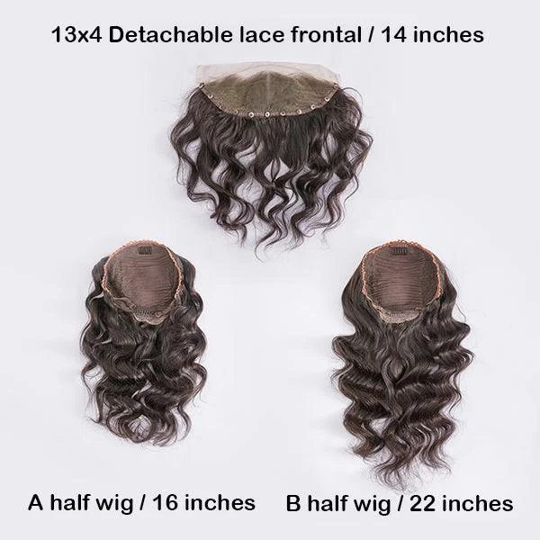 Human - hair wig with a silk - base cap for a comfortable and smooth feelDetachable 13x4 Lace Frontal Lego Wig, Length Switched Arbitrarily | Free Combination