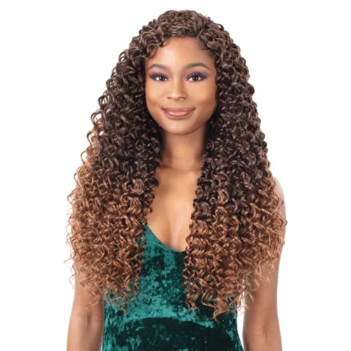 Braided wigs with a water - wave texture for a unique lookFreetress 3X Mazo Curl 18"