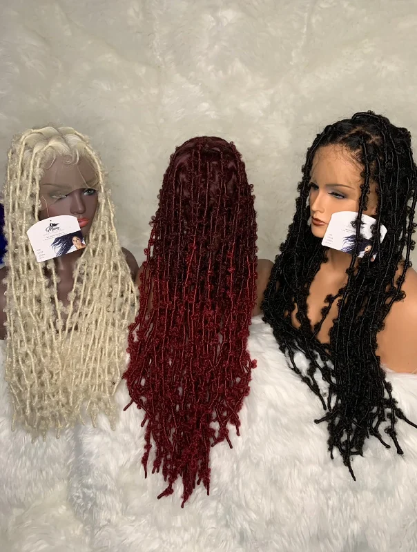 Heat - resistant braided wigs for styling flexibilityFull Lace Loc UnitS