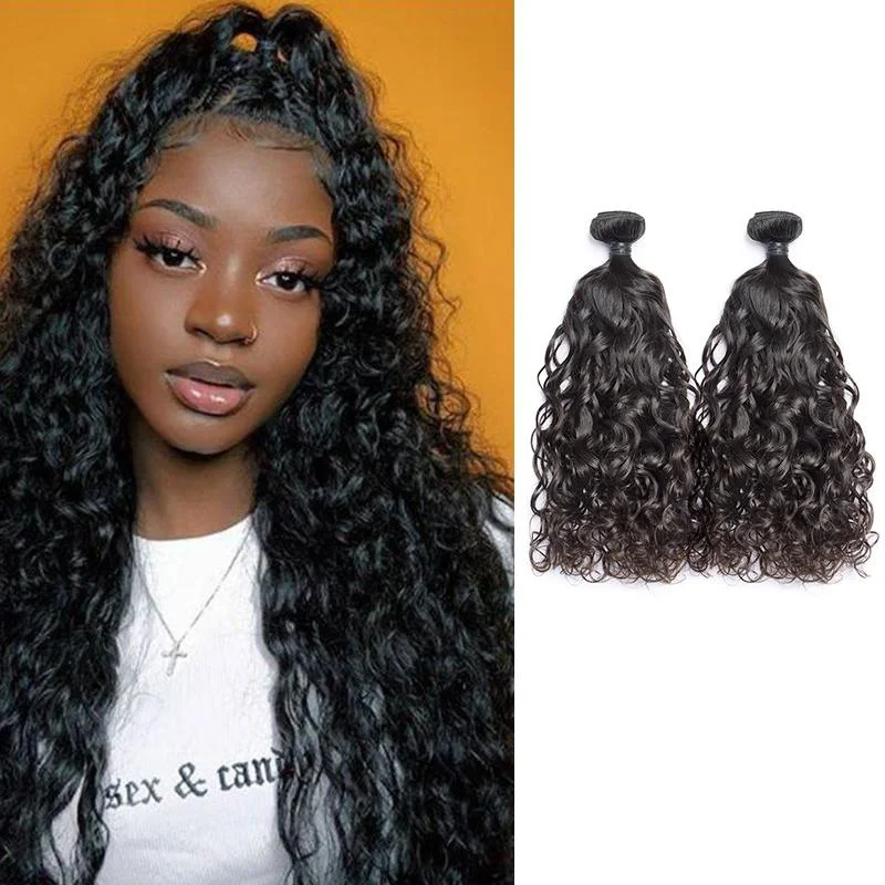 Box braided wigs with jumbo size for a bold lookGrade 10A+ Virgin Hair 2/3 Bundles Water wave No Tange No Shedding