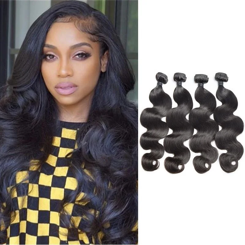 Long - length braided wigs for a glamorous and voluminous styleGrade 10A+ Virgin Hair 4 Bundles Body wave No Tange No Shedding