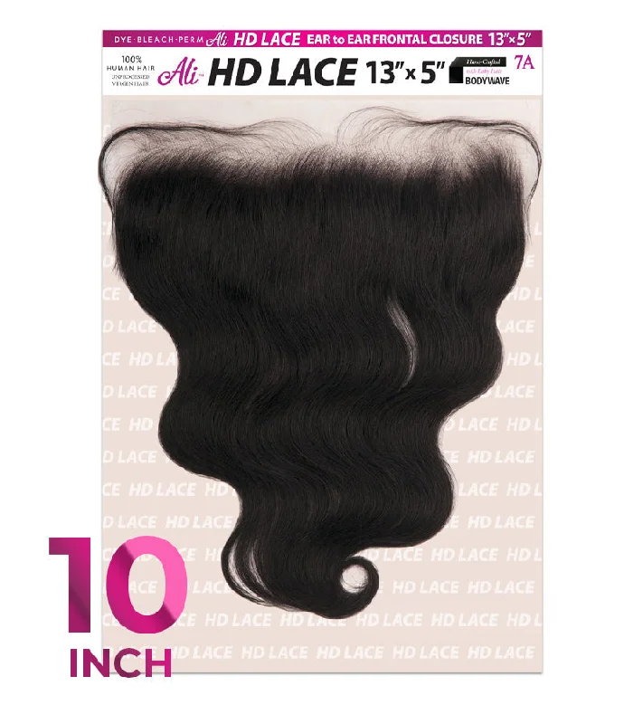 Braided wigs with a pre - plucked hairline for a natural lookNew Born Free HD 13X5 LACE EAR to EAR FRONTAL CLOSURE-BODY WAVE 10" - HDC135D10