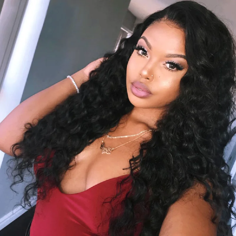 Lace wig with a side - swept bang for a sophisticated lookHellen | 13X6 Deep Parting Lace Front Preplucked Virgin Human Hair Lace Wig | Loose Wave