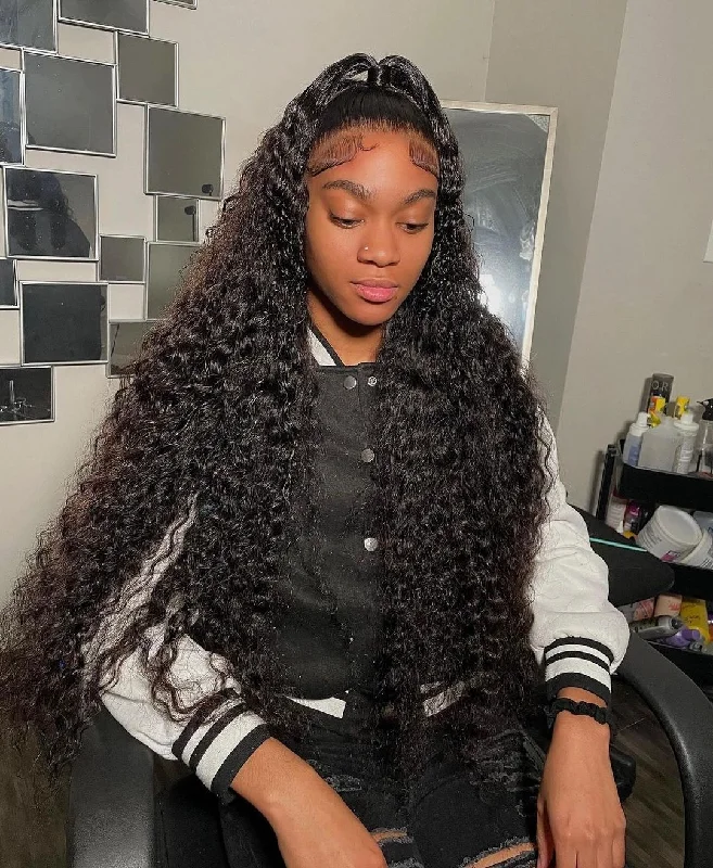 Lace wig with a wispy fringe for a soft and feminine lookRaw Hair Italian Curly Wig 13x4 13x6 HD Lace Wigs Italian Wave Wig