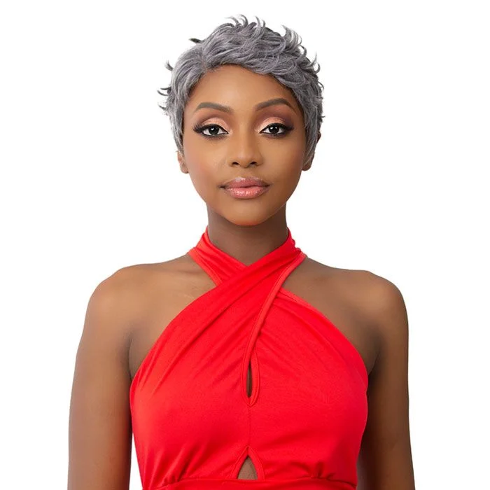 Lace wig with a silk - base cap for a comfortable and smooth feelIt's A Wig! Synthetic 5G HD Lace Part Wig - Rave (3T/HM GREY only)