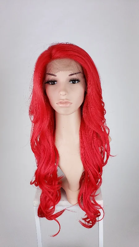 Lace wig with a honey - blonde color for a warm and sunny appearanceKim Electric Red - Natural Series